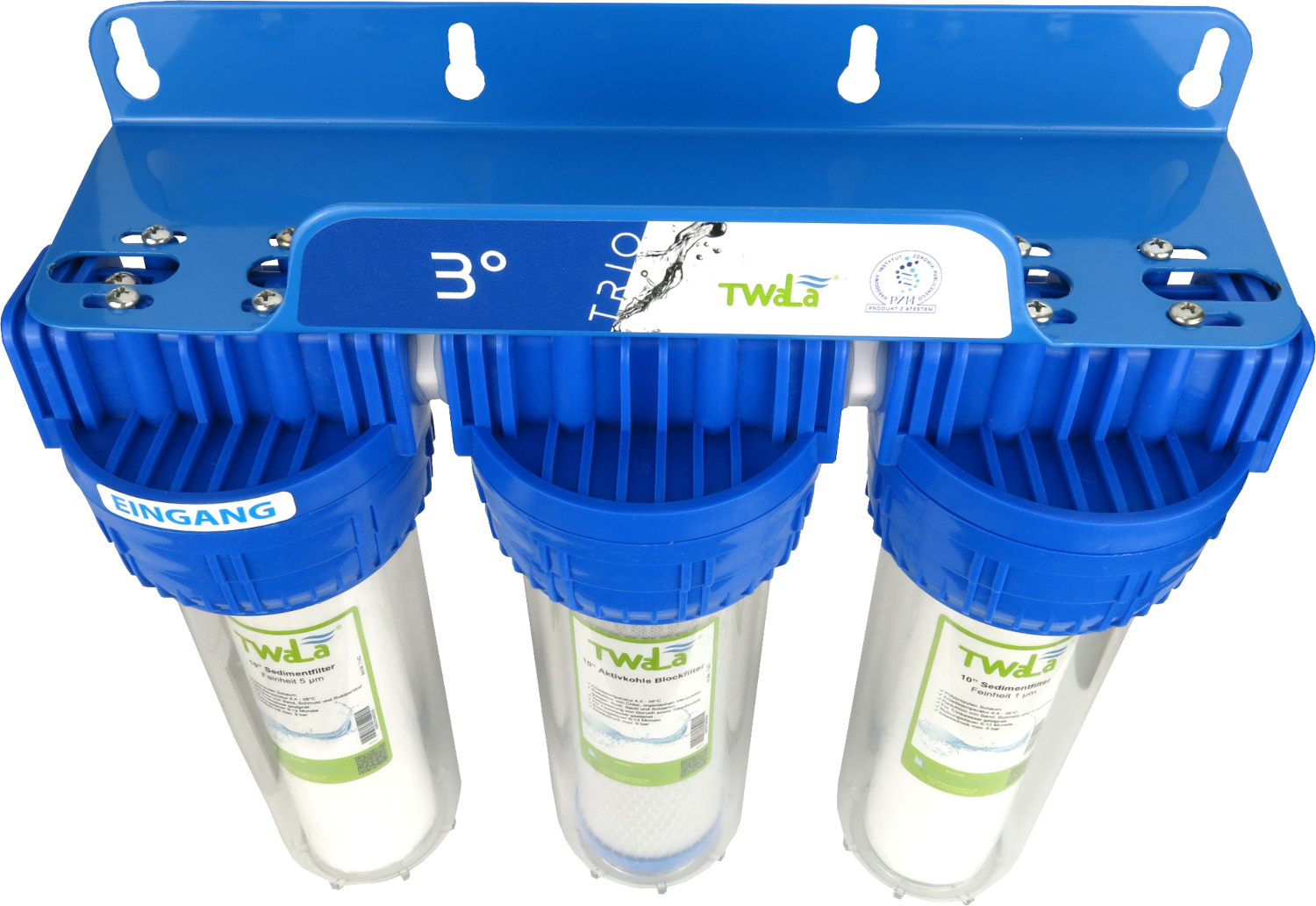 mit TWaLa Messing inkl. 3-Stufen – Hauswasserwerk Wasserfiltergehäuse Anschluss Filterpatronen 3/4″ Wasserfilter